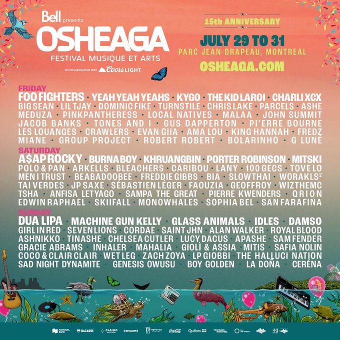 Osheaga has released its 2022 lineup!